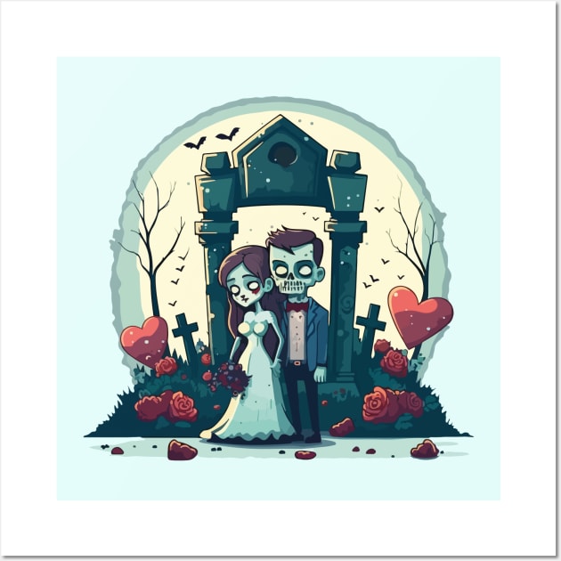 Valentine's Day at the Cemetery Wall Art by MelihsDump